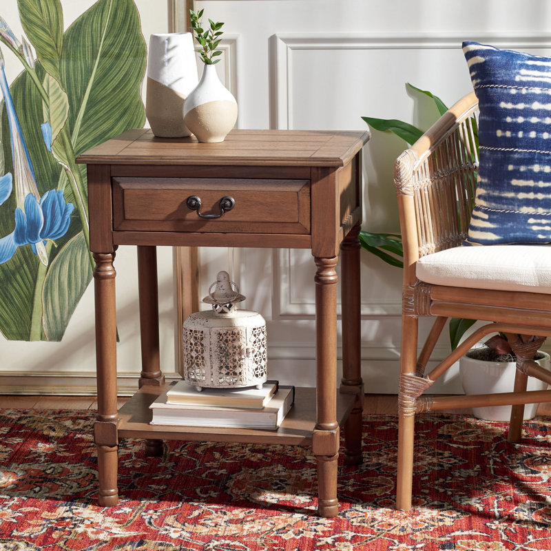Peters End Table with Storage, Brown