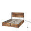 Ensemble de chambre à coucher complète rustique et de ferme 3 pièces Tryston, brun-118138202-118138204