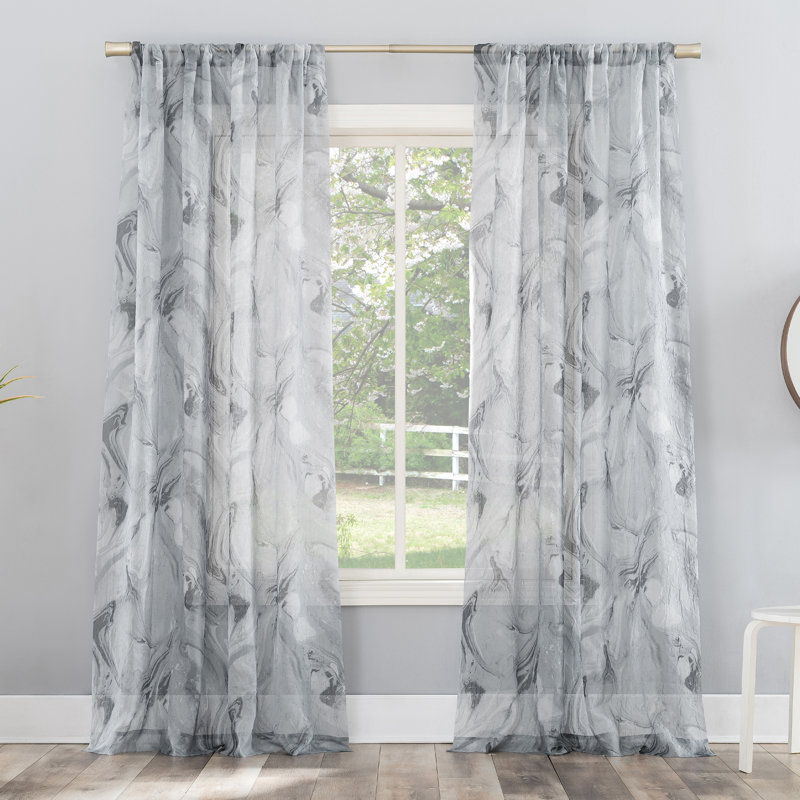 Panneau de rideau transparent avec passe-tringle Cristo, L 51 po x L 84 po