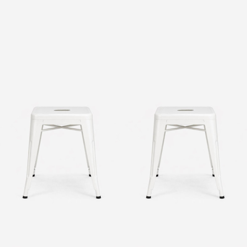 Tabouret d'appoint Caughfield, Blanc