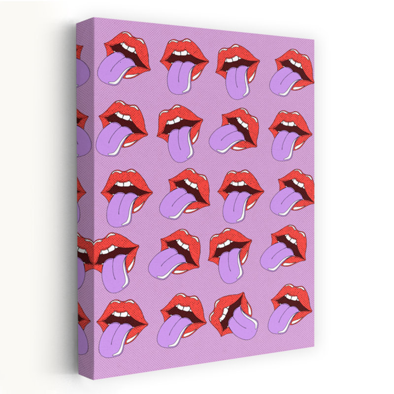 Reproduction d'art ludique moderne Pop Art Lips, 36" H x 24" W