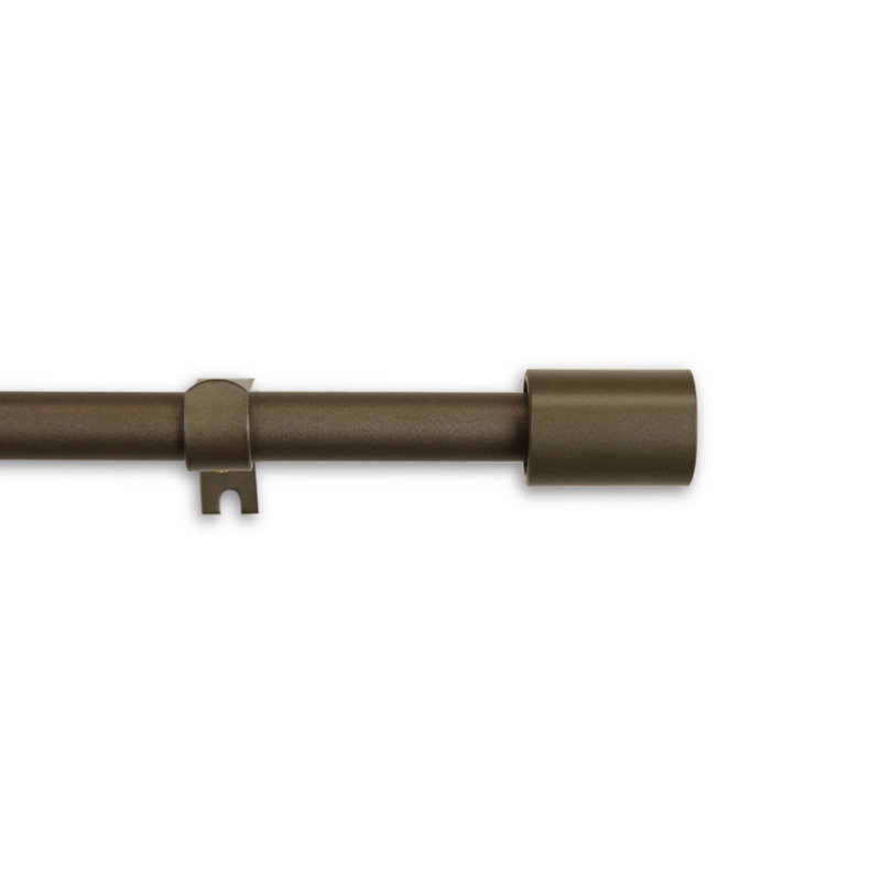 Nora Steel Adjustable Single Curtain Rod, 48", Antique Gold