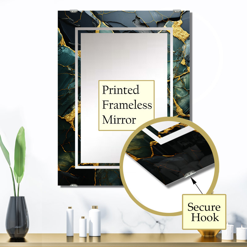 Terflinger - Miroir mural abstrait en marbre, 32 po x 24 po