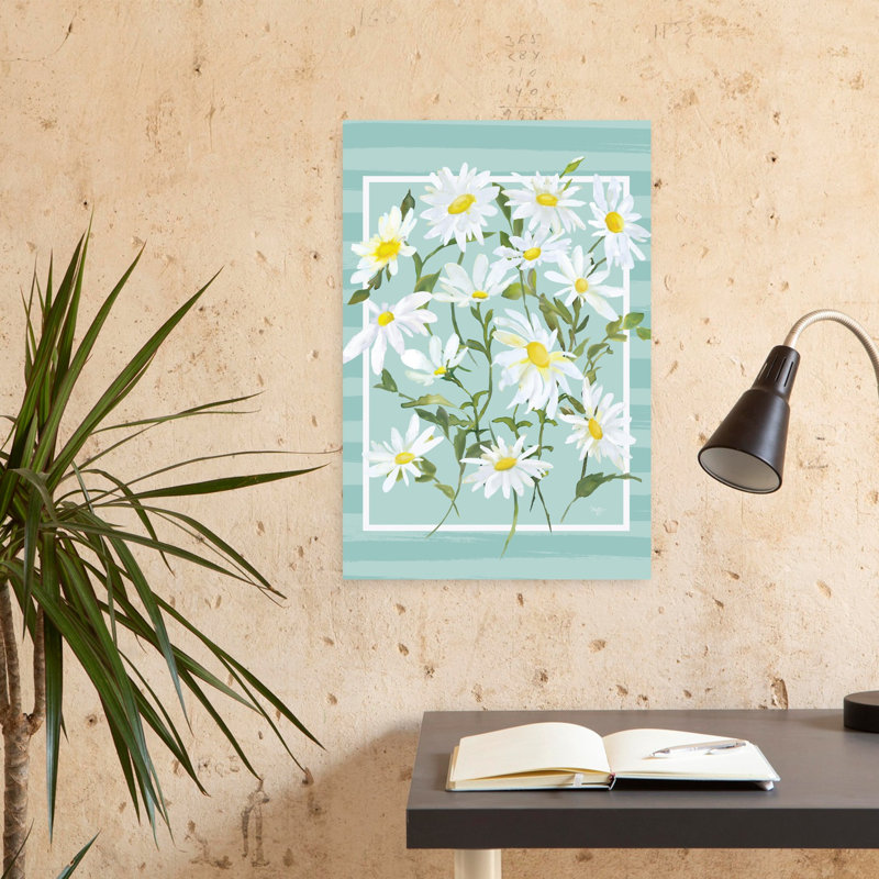 «Daisies And More Daisies», art floral contemporain, H 24 po x l 16 po