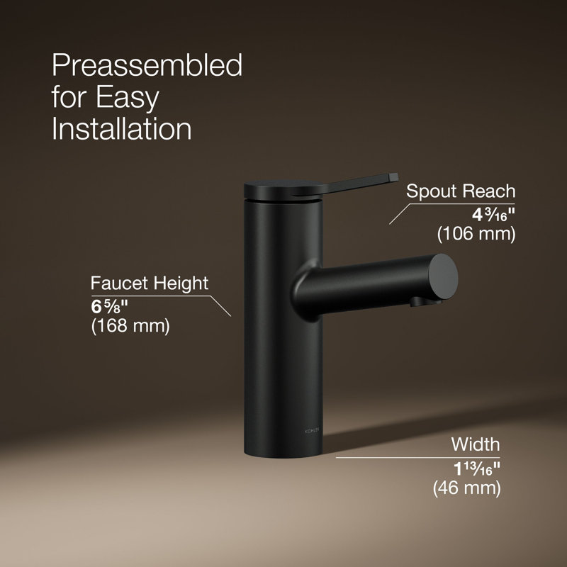 Robinet de lavabo pour salle de bain à poignée simple Elate, 1,0 gal / min, Noir mat