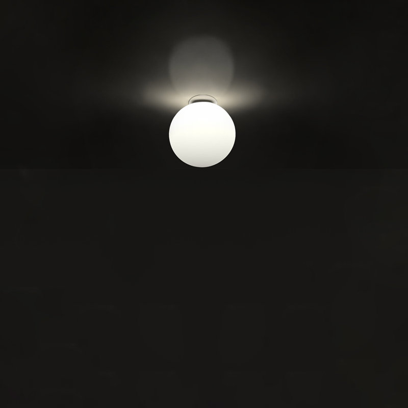 Matte White Hand Blown Glass Globe Flush Mount Light