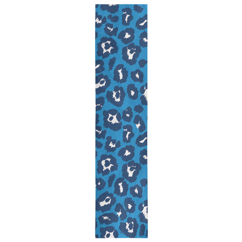 Chemin de table à imprimé animalier, Bleu, 72 po x 16 po