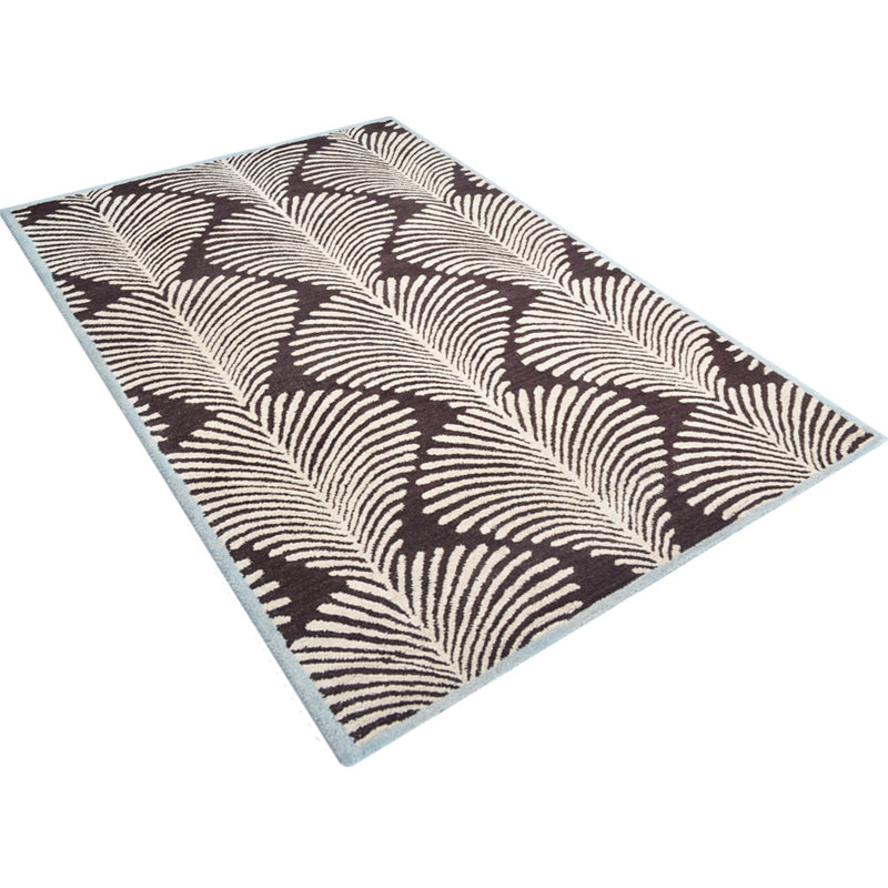 Tapis écologiques en laine touffetés à la main Camilla - Rectangle, couleur beige brun, design moderne contemporain, tapis antidérapants faits à la main épais pour salon, chambre à coucher