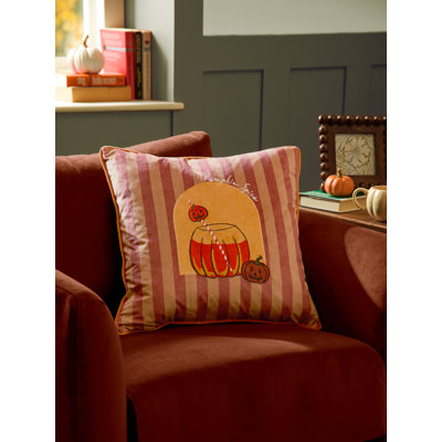 Pumpkin Spice Striped Orange Cushion Cover