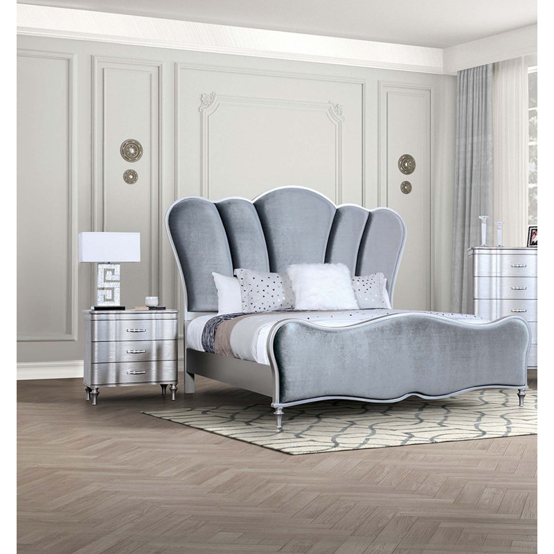 Ensemble de 3 tables de chevet 2 pièces, Queen, Argent
