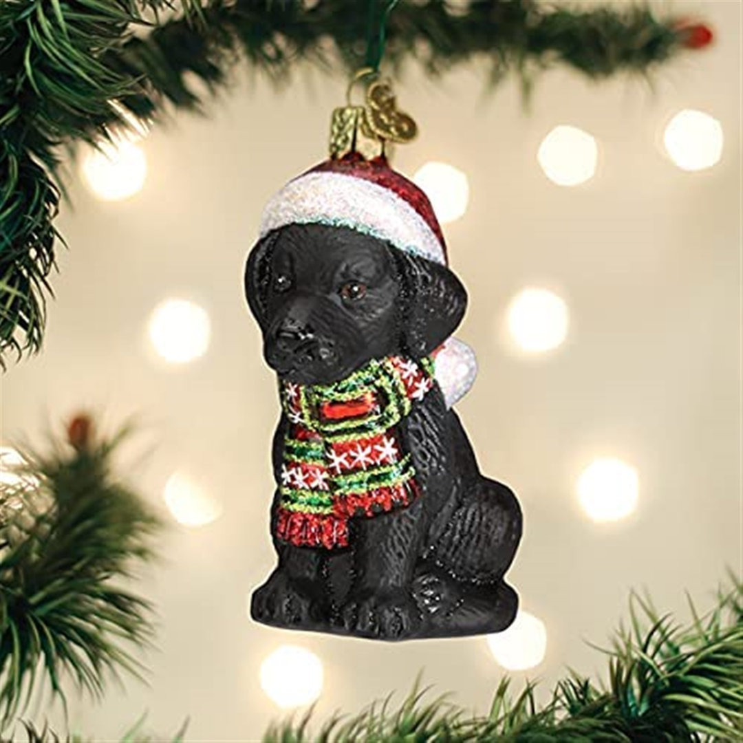 Lab Puppy Hanging Figurine Ornament Old World Christmas 