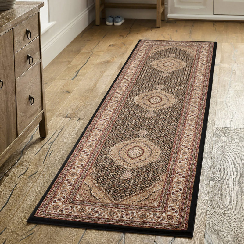 Manchester GC_HER5003 Black 2 Ft. 7 In. X 9 Ft. 10 In. Area Rug, Runner 2'7" x 9'10"
