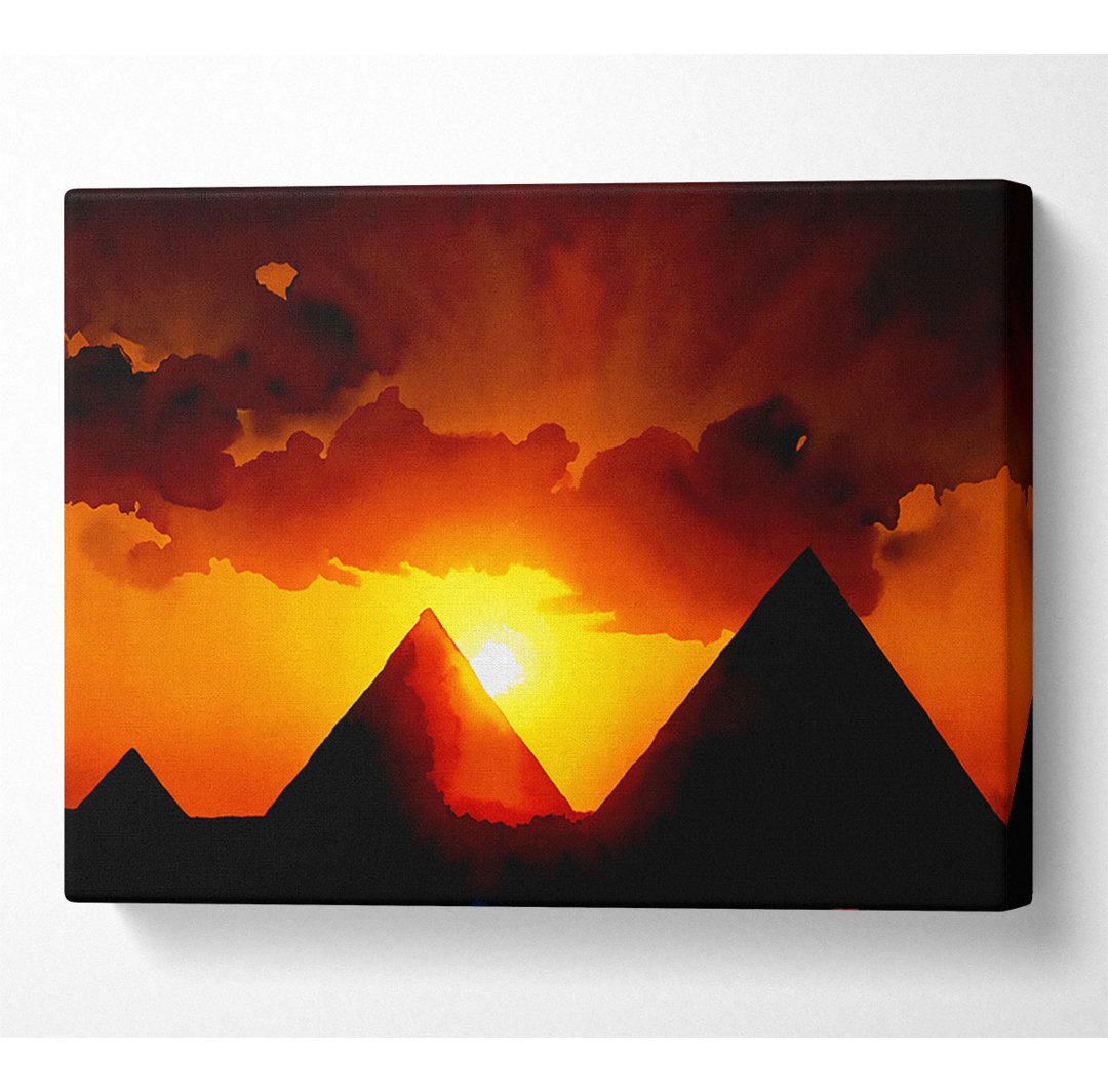 Ägyptische Pyramide im Sonnenuntergang - Leinwanddrucke