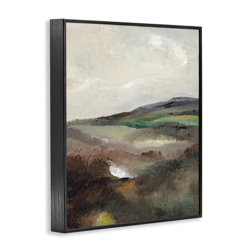  «Misty Hills Land», art de la giclée encadrée par Nikita Jariwala, H 20 po x l 16 po, Giclée encadrée noir minuit