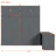 Grand lit mural avec bureau, tablettes de rangement et grands armoires en gris - peu encombrant, mécanisme hydraulique, capacité de poids de 600 lb, idéal pour les petits espaces, 6 armoires à matelas de 8 pouces, économie-130155737