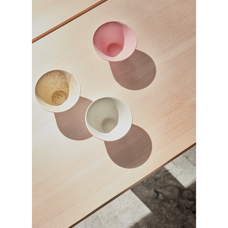 Yuka Handmade Stoneware Dessert Bowl, Pink/Yellow/Gray