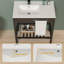32 in. W x 18 1/2 in. D Laundry Utility Sink Ceramic Single Bowl Console Sink with Overflow