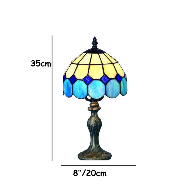 37cm Table Lamp, Beige/Blue