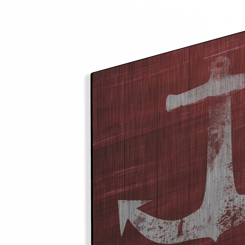 «Red and White Anchor» par Linda Woods, H 12 po x l 12 po