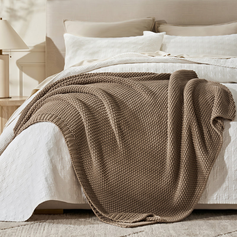 Jeté en coton EverGrace, Throw (50" x 60"), Stone Taupe