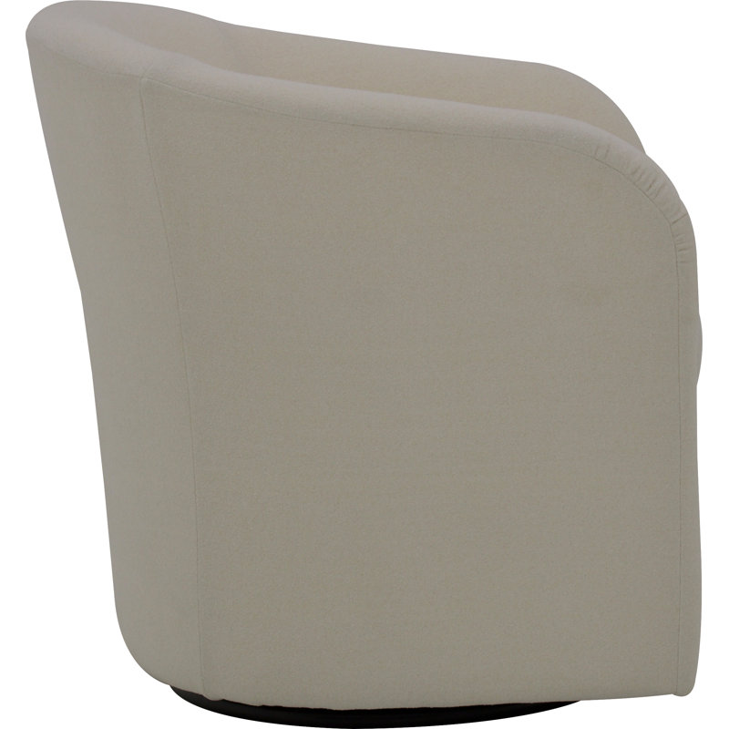 Anrea 30.5" W Polyester Swivel Barrel Chair, Chloe Ice Polyester Blend