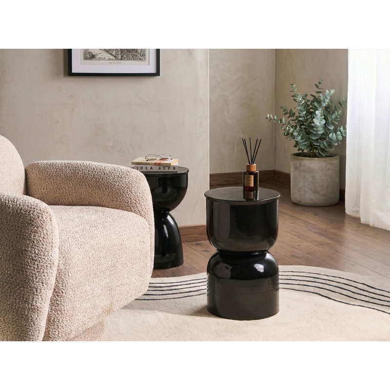 Drum End Table, Black