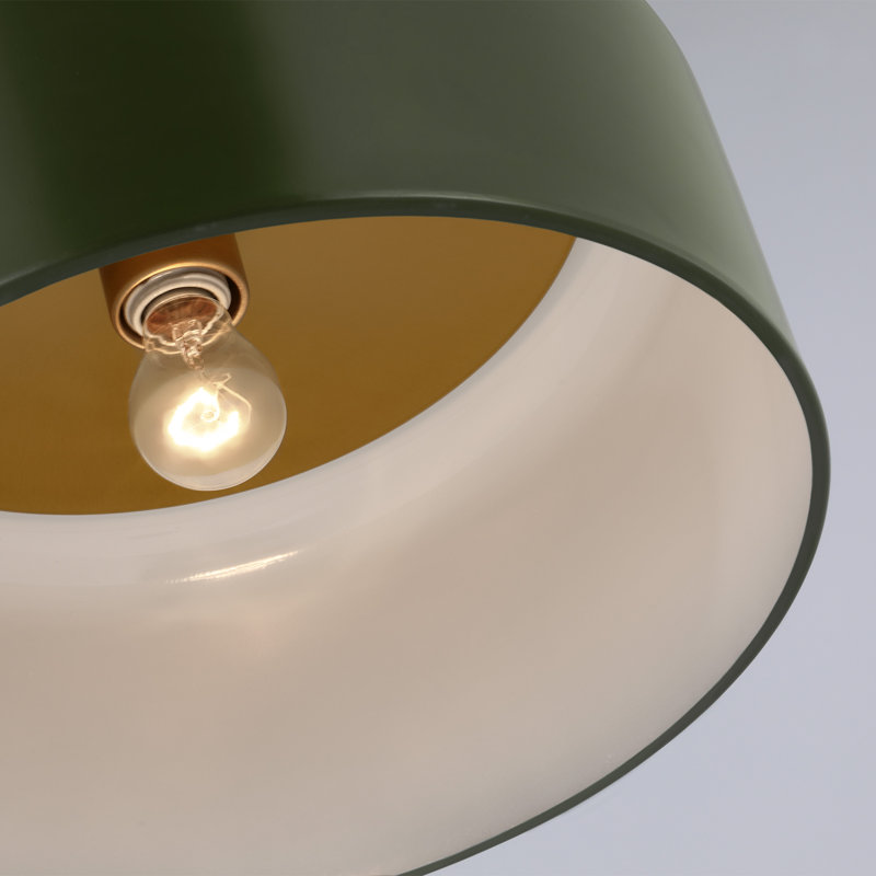 1 - Light Flush Mount, 7.75" H x 15.75" W x 15.75" D, Olive