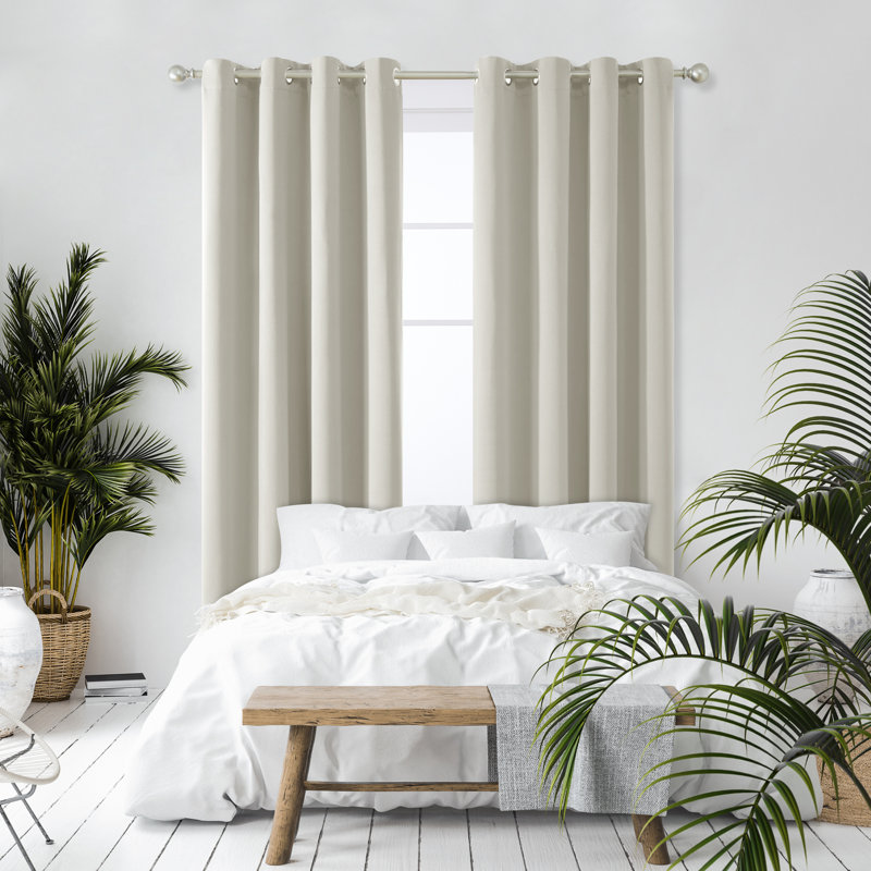 Quannisha Blackout Curtain Pair, Silver Grey, 46cm Width x 183cm Drop