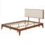 Lit plateforme en bois robuste avec tête de lit tapissier réglable