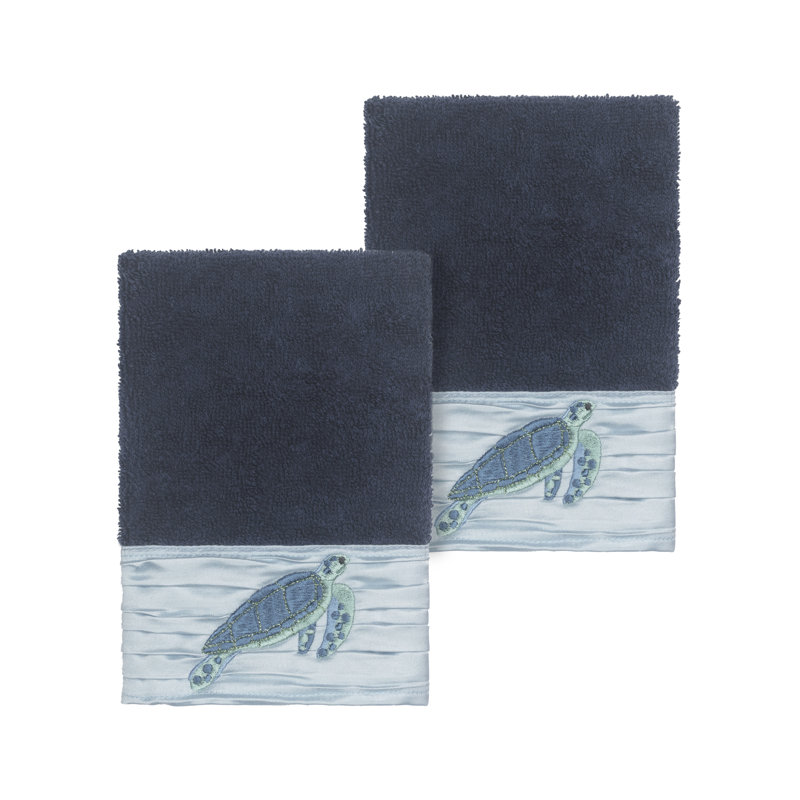 Mia Turkish Cotton Washcloth, Midnight Blue