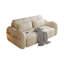 Canapé-lit modulaire en similicuir blanc crème avec rangement-854349535