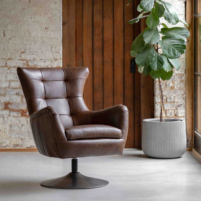 Upholstered Swivel Lounge Chair