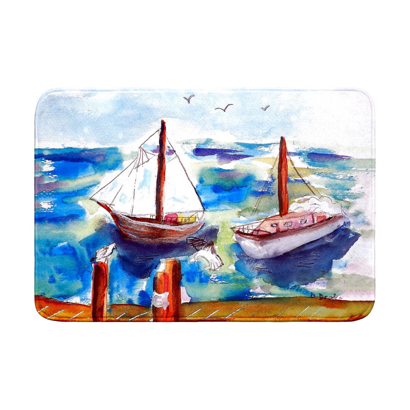 Tapis de bain deux voiliers, Simple - L 24 po x l 36 po