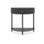 Table d'appoint avec détails ondulés en 3D, gris foncé et fonction de rangement pour télécommandes - tiroirs à motif ondulé pour petits objets