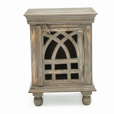 Table de chevet en bois gris antique