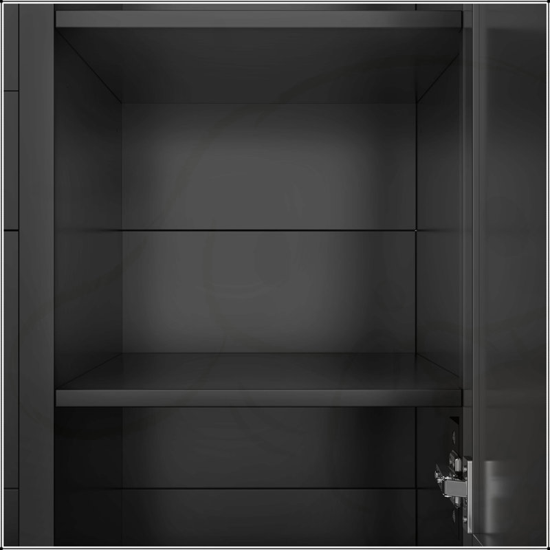 Arbre d'entrée 85,2 po avec banc, crochets et tablettes réglables pour un rangement et un rangement modernes, Noir
