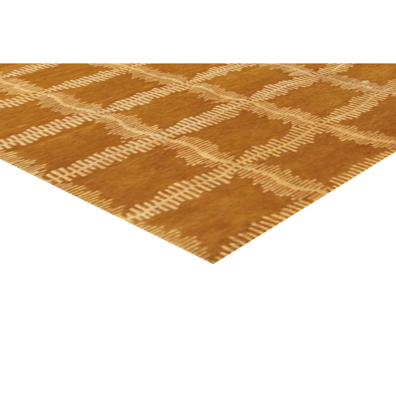 Tapis unique en or noué à la main 8 pi x 10 pi Purvan