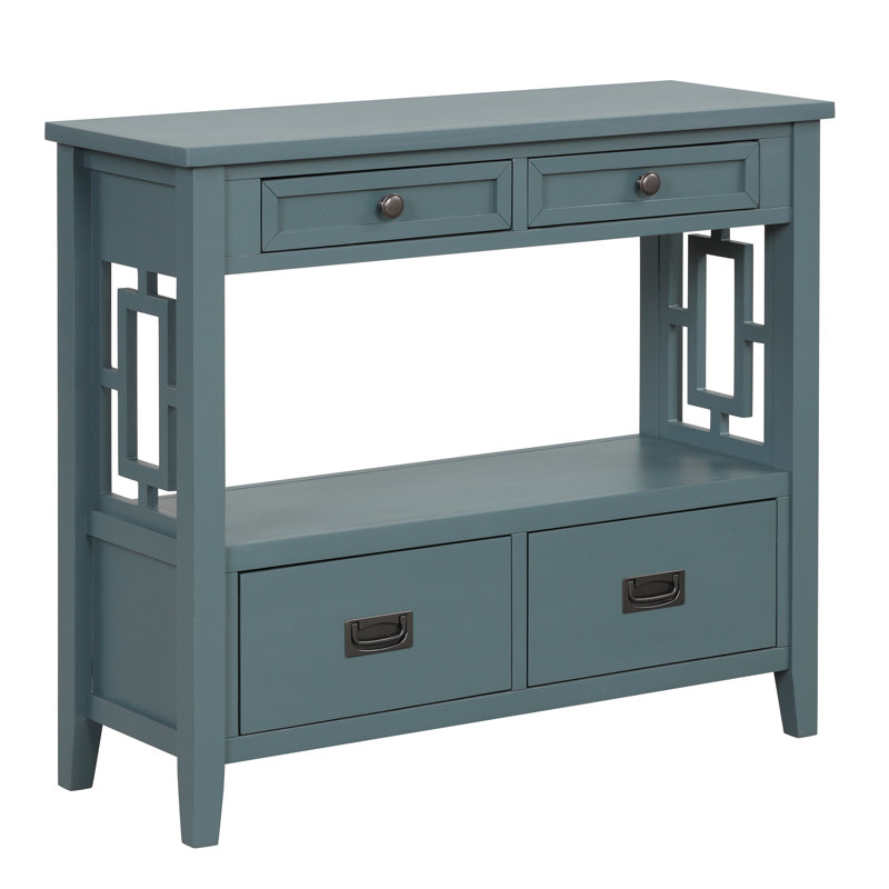 Estevon 36" Solid Pine Console table, Blue