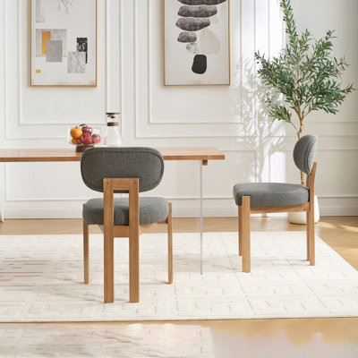 Wooden Dining Chairs Set Of 2, Fabric Upholstered Dining Room Chair Kitchen Chairs, Farmhouse Dinner Chair For Kitchen Dining Room