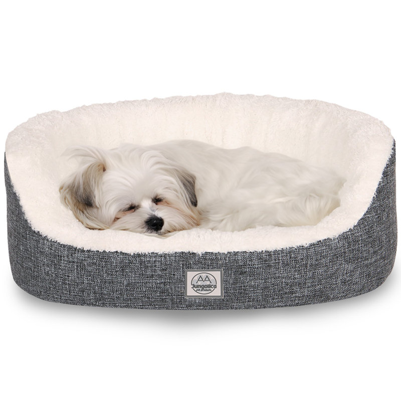 Jungolica Orthopedic Pet Bed, 50cm H x 45cm W x 18cm D, Beige/Grey