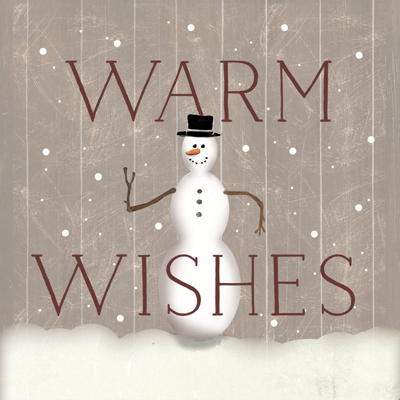 Warm Wishes Snowman - Wrapped Canvas Print, 91cm H x 91cm W x 3.8cm D