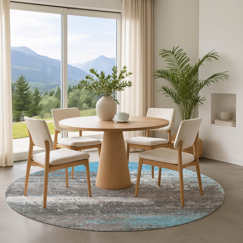 Premium Machine Washable Otte AMF1777 Modern Rug, Round 8'