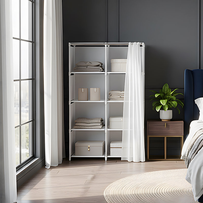 80cm Portable Wardrobe, White