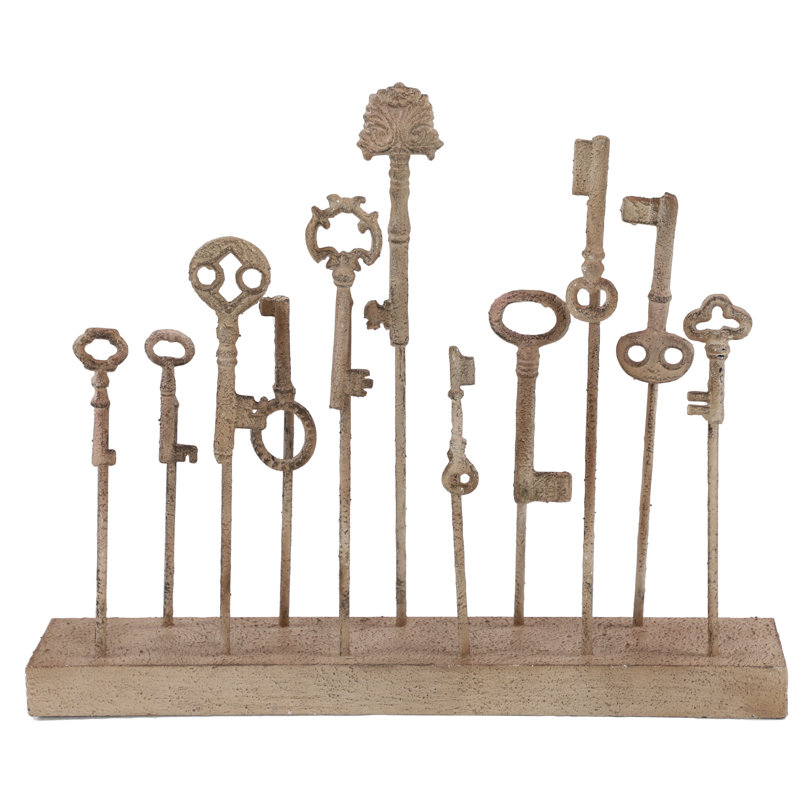 Sculpture sur pied patined keys Atticus