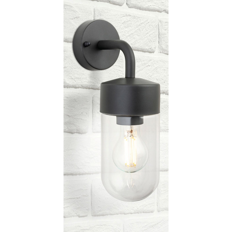 10cm H Outdoor Armed Sconce, Graphite