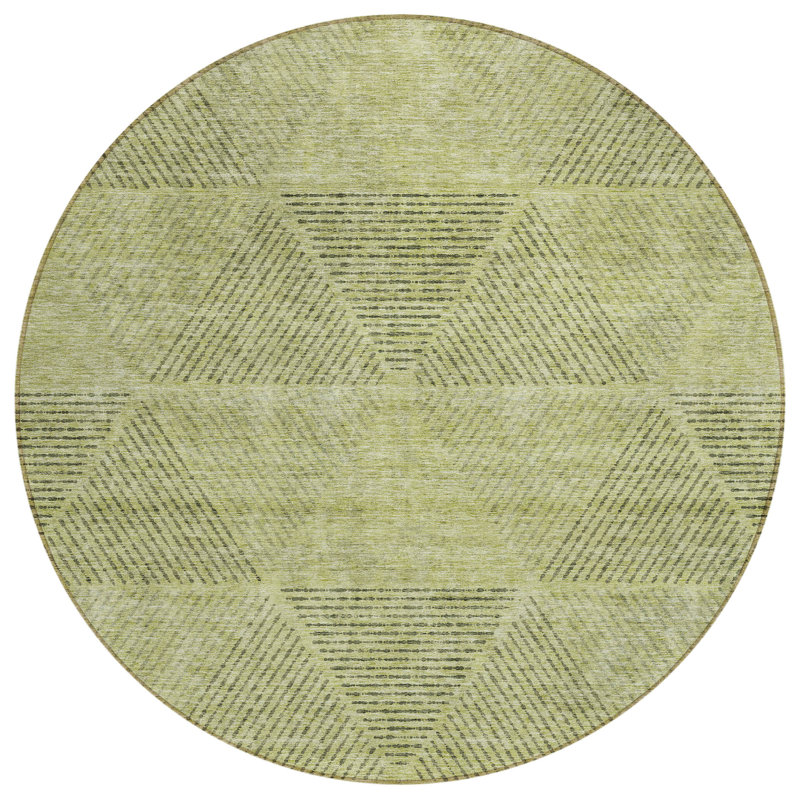 Tapis intérieur / extérieur lavable Mahaney, Rond 8 pi