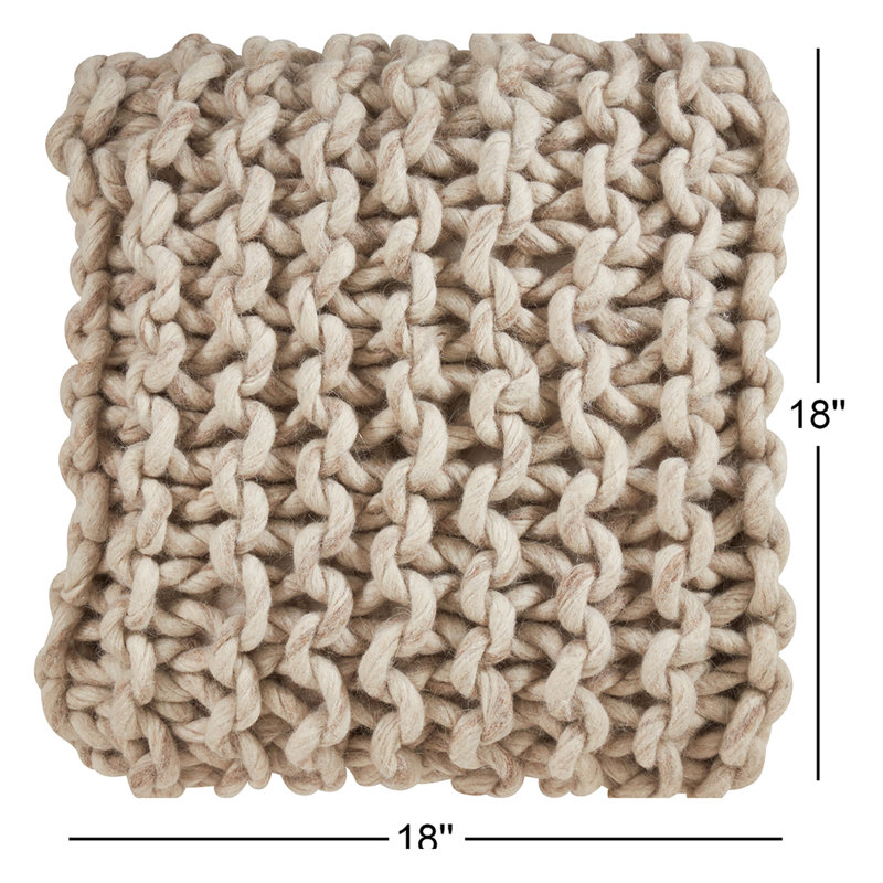 Coussin en laine Zayn, Duvet, Naturel