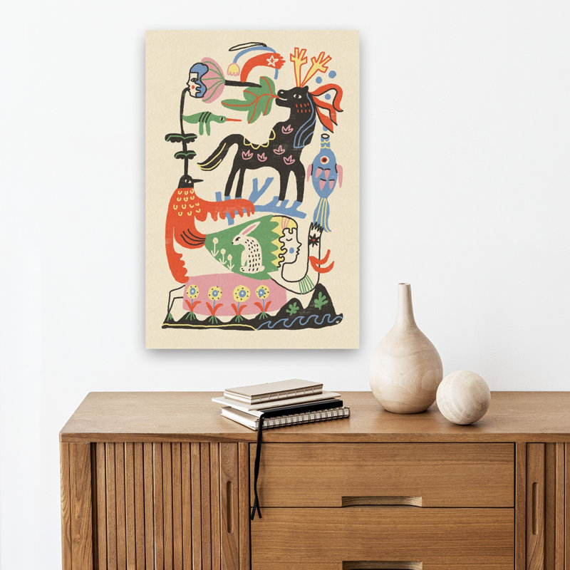 Impression d'art mural enchanté «Folk Art», 18" H x 12" W