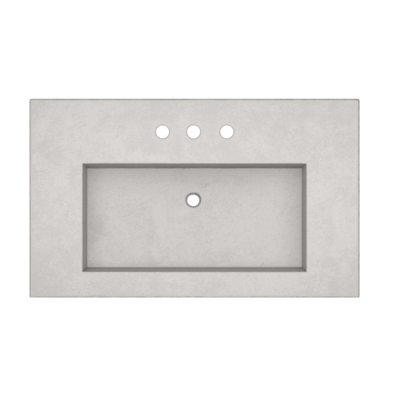 Capistrano 36.5" Single Bathroom Vanity Top with Sink, Ash, 8" Centers