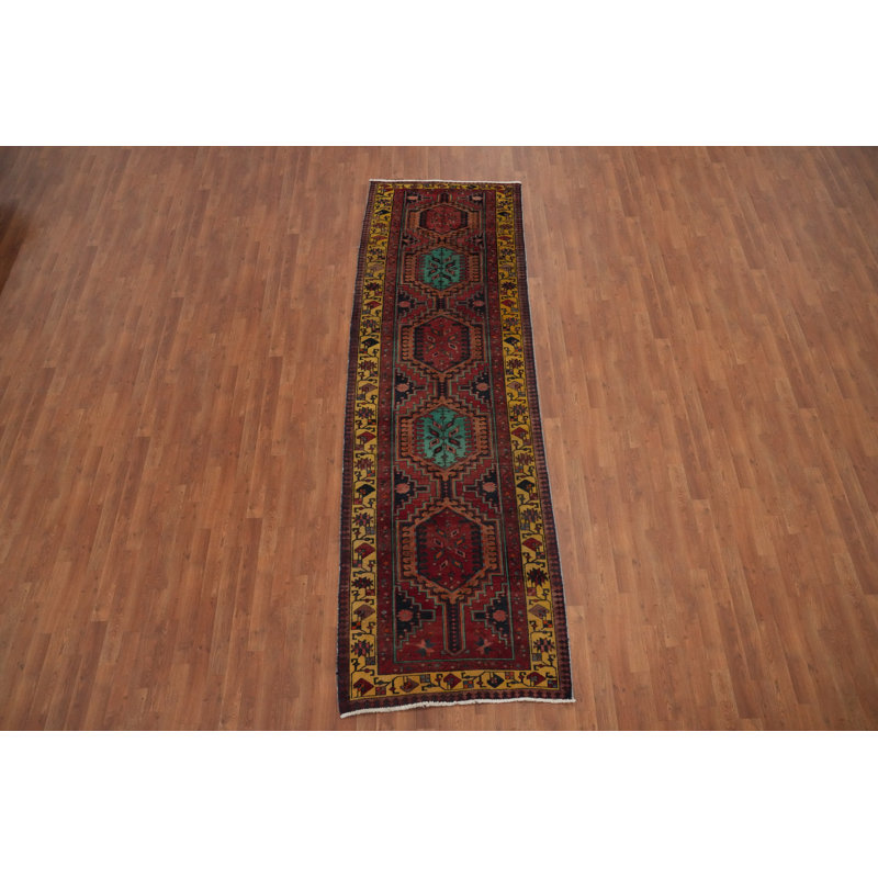Tapis de couloir traditionnel en laine rétro 3 x 11